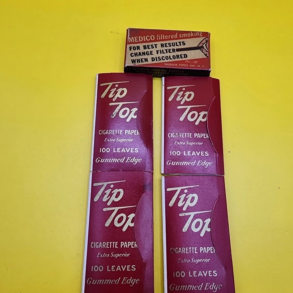 Vintage 1940 Tip Top Cigarette Papers & Medico Filters open box - Picture 3 of 4